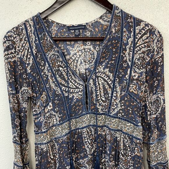 American Eagle Paisley Boho Tunic Top Size XS EUC - Picture 2 of 5